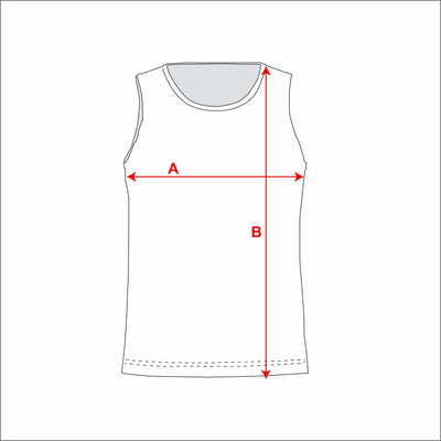 Core Athletic Racerback Singlets measurement diagram