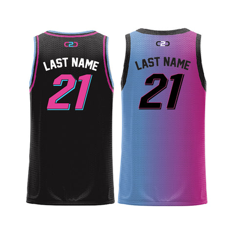 Miami Gradient Reversible Basketball Singlet - "Back"