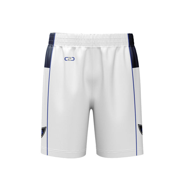 Mavericks Basketball Shorts Above Knee - White "Front"