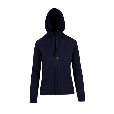 Bonded Polar Fleece Hoodie Ladies Navy Front View