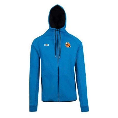 Bonded Polar Fleece Zip Hoodie Blue Front View